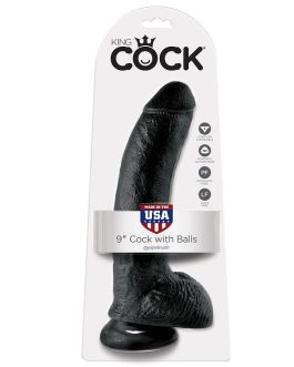 KING COCK – 9 DILDO NERO CON SFERE 22.9 CM