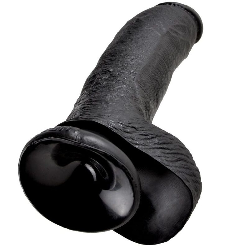 KING COCK - 9 DILDO NERO CON SFERE 22.9 CM - immagine 5