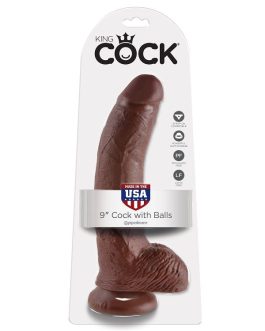 KING COCK – 9 DILDO MARRONE CON SFERE 22.9 CM