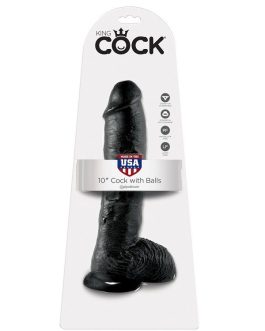 KING COCK – 10 DILDO NERO CON SFERE 25.4 CM
