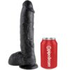 KING COCK - 10 DILDO NERO CON SFERE 25.4 CM - immagine 3