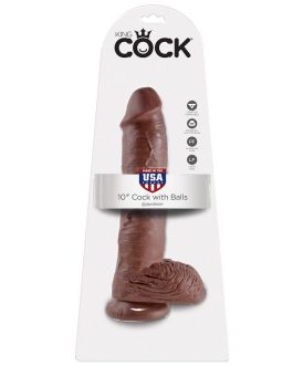 KING COCK – 10 DILDO MARRONE CON SFERE 25.4 CM