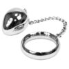Anello per il pene Ø 50 mm con anal plug a goccia Ø 45 mm con catenella METAL HARD - immagine 2
