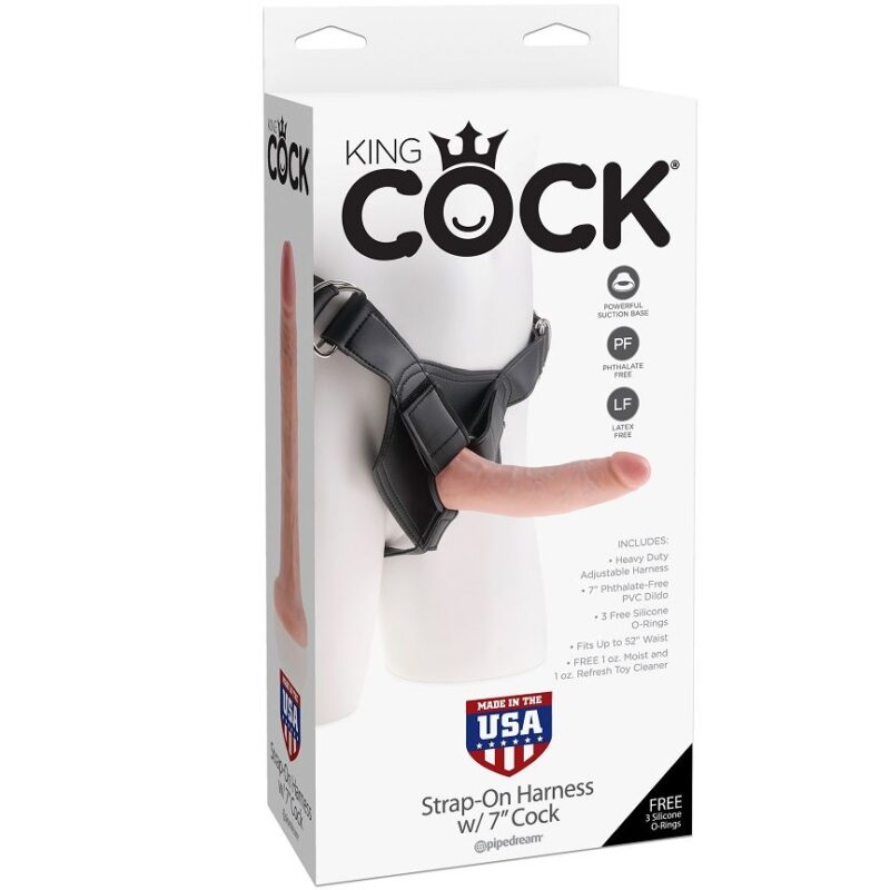 Strapon con il dildo 17.8 cm King Cock Harness w/7" COCK - immagine 4