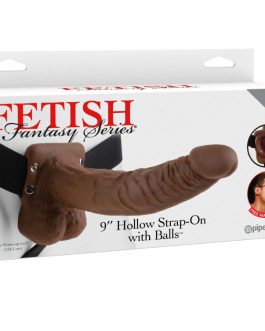 FETISH FANTASY SERIES – SERIES 9 HOLLOW STRAP-ON CON SFERE 22.9CM MARRONE