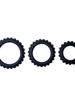 BAILE – TITAN SET 3 PZ ANELLI PER IL PENE NERO 2.8 + 2.4 + 1.9 CM