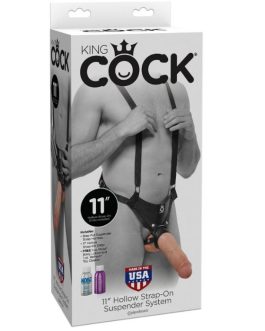 Strapon cavo con maxi dildo carne da 28 cm KING COCK PIPEDREAM