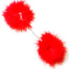 Manette in alluminio con piume di Marabù rosse SECRETPLAY - immagine 3