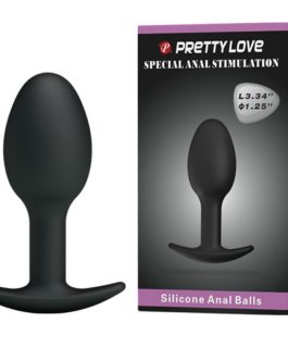 PRETTY LOVE PLUG ANAL SILICONA 6.5 CM NEGRO