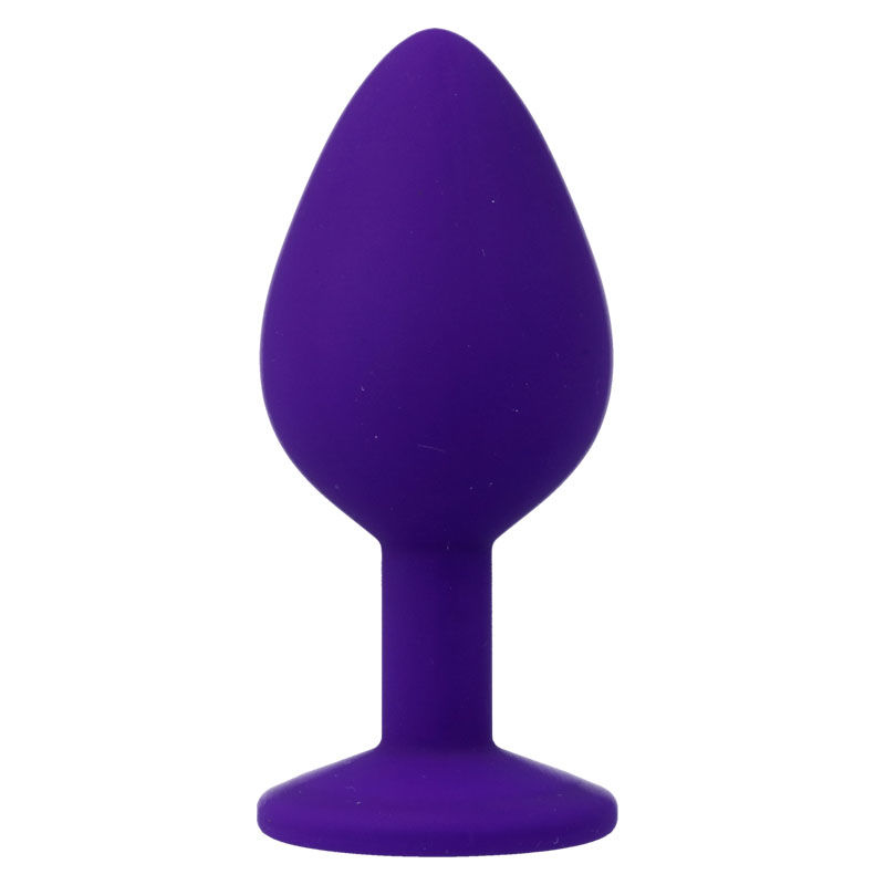 Plug anale medio 8 x 3,5 cm in silicone lilla SHELKI M INTENSE