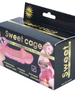 Guaina vibrante per il pene in silicone rosa ‘Sweet Cage’ BAILE