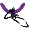 Doppio dildo viola da 15 cm con imbracatura PIPEDREAM