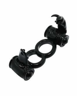Anello vibrante doppio con doppio coniglio BAILE