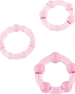 Set di 3 anelli per il pene in silicone rosa SEVEN CREATIONS
