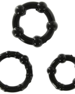 Set di 3 anelli neri per il pene SEVEN CREATIONS