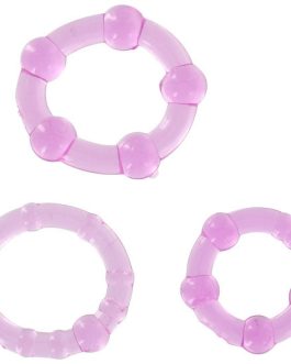 Set di 3 anelli per pene in silicone lilla SEVEN CREATIONS