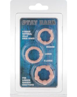 SEVEN CREATIONS – SET DI TRE ANELLI PER PENE IN PELLE
