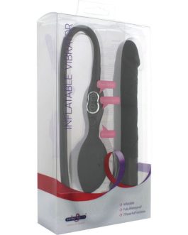 Vibratore gonfiabile in silicone nero 15 cm SEVEN CREATIONS