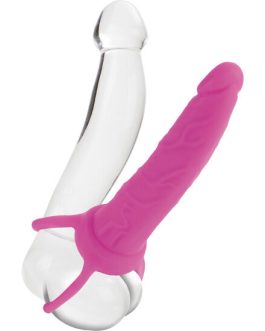 Dildo rosa indossabile per la doppia penetrazione da 14 cm CALEXOTICS