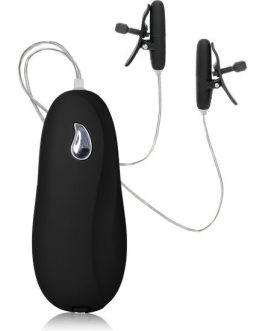 Pinze nere per capezzoli vibranti e riscaldanti CALEXOTICS