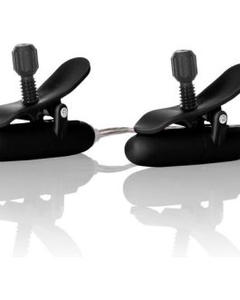 Pinze nere per capezzoli vibranti e riscaldanti CALEXOTICS