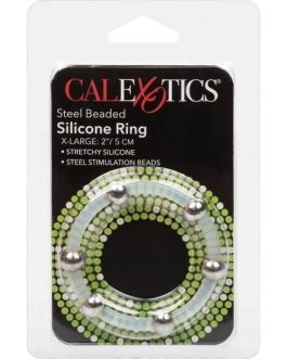 CALEXOTICS – ANELLO IN SILICONE CON PERLINE IN ACCIAIO XL
