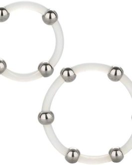 CALEXOTICS – SET DI ANELLI IN SILICONE CON PERLINE IN ACCIAIO