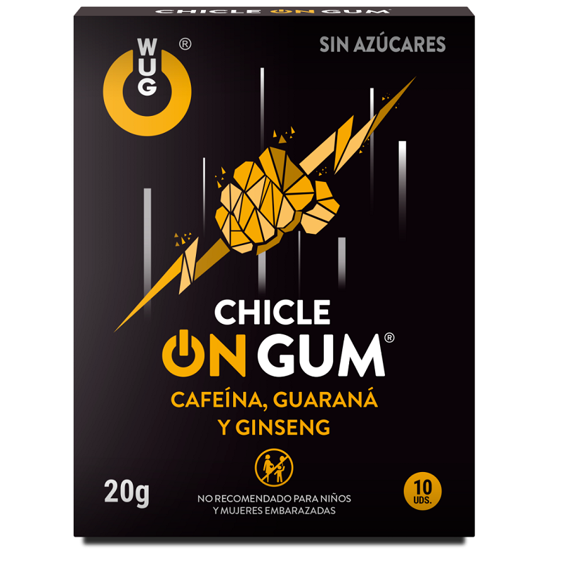 WUG GUM – ON CAFFEINE, GINSENG AND GUARANA GUM 10 UNITS