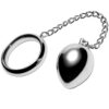 Anello per il pene Ø 50 mm con anal plug a goccia Ø 45 mm con catenella METAL HARD