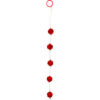 5 Palline anali rosse trasparenti Ø 2 cm con cordicella SEVEN CREATIONS