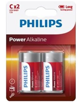 Batteria alcaline Power Alcaline C LR14 PHILIPS 2 pz