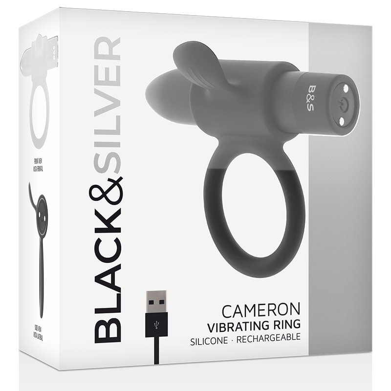 BLACKSILVER CAMERON RECHARGEABLE VIBRATING RING BLACK
