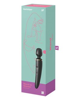 Massaggiatore in silicone nero ‘WAND-ER WOMAN’ SATISFYER