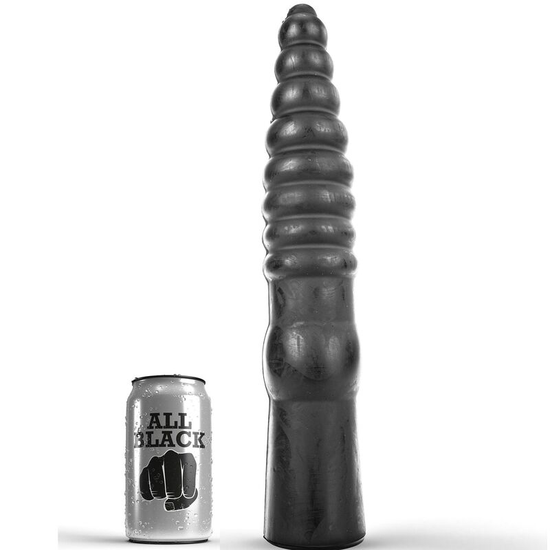 Maxi dildo nero da 33 cm con Ø 6 cm senza testicoli ALL BLACK