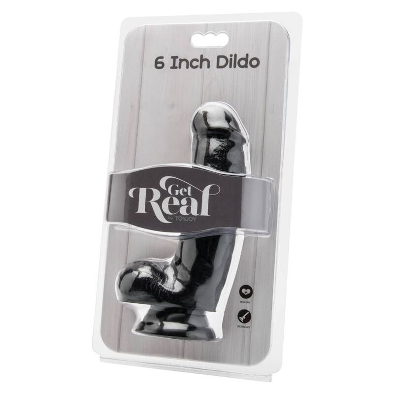 Dildo nero realistico da 6″ (15,2 cm) con testicoli GET REAL