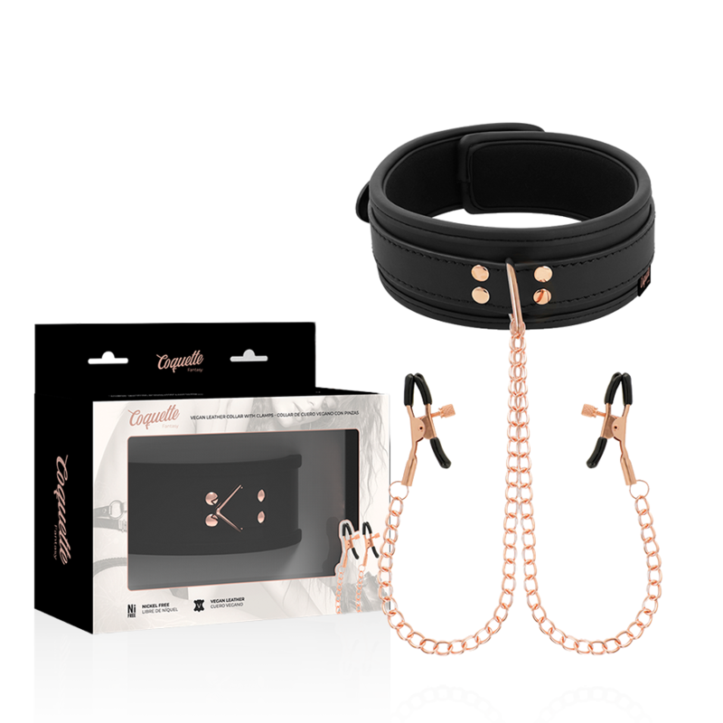 COQUETTE CHIC DESIRE – COLLANA CON PINZA PER CAPEZZOLI FANTASIA CON FODERA IN NEOPRENE