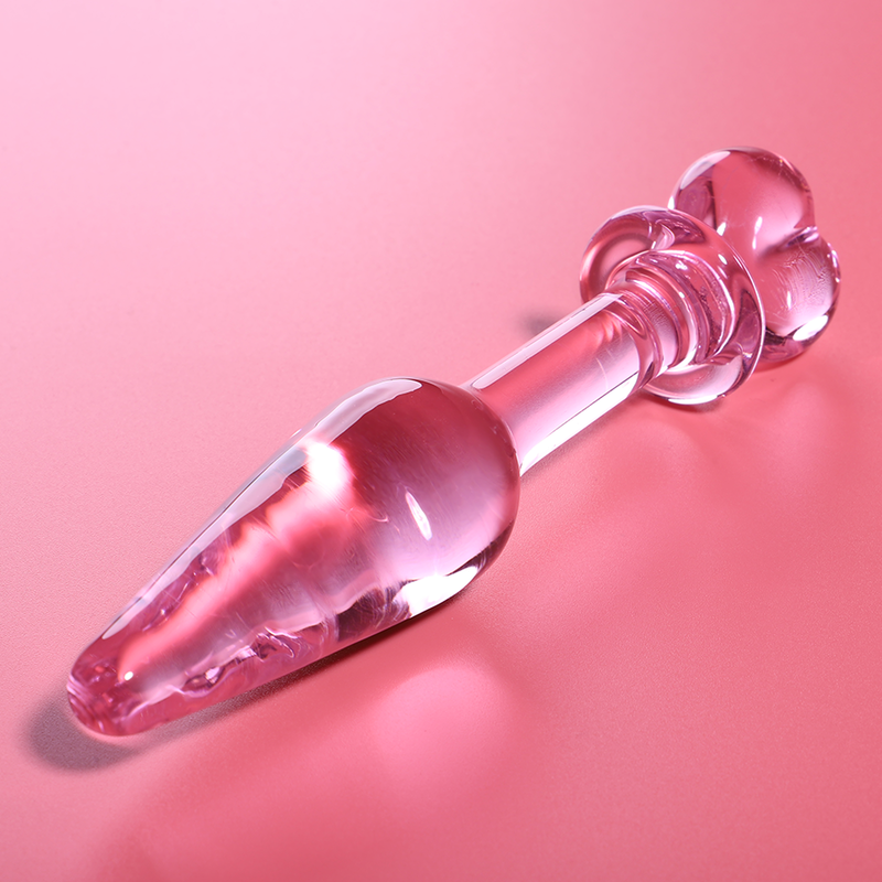 Plug anale in vetro rosa borosilicato ‘MODELLO 7’ NEBULA SERIES by IBIZA