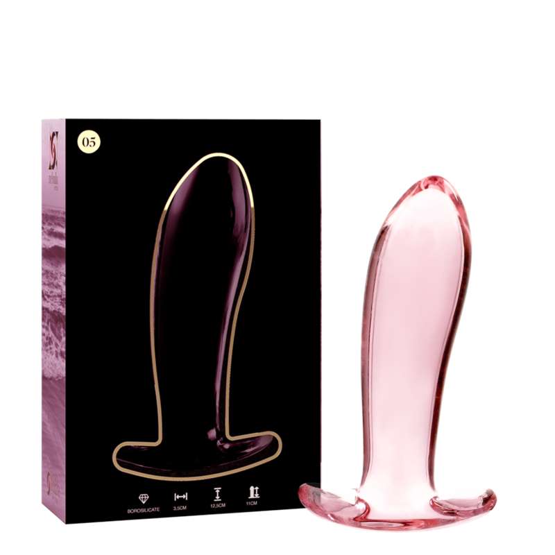 Plug anale in vetro rosa borosilicato ‘MODELLO 5’ NEBULA SERIES by IBIZA