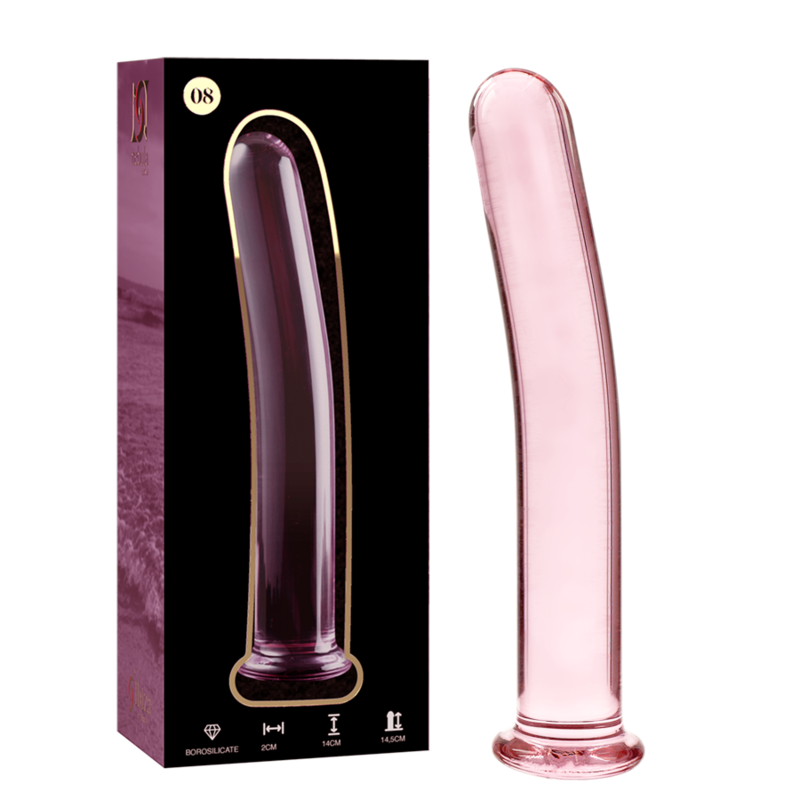 Dildo in vetro rosa borosilicato ‘Modello 08’ Nebula Series by IBIZA