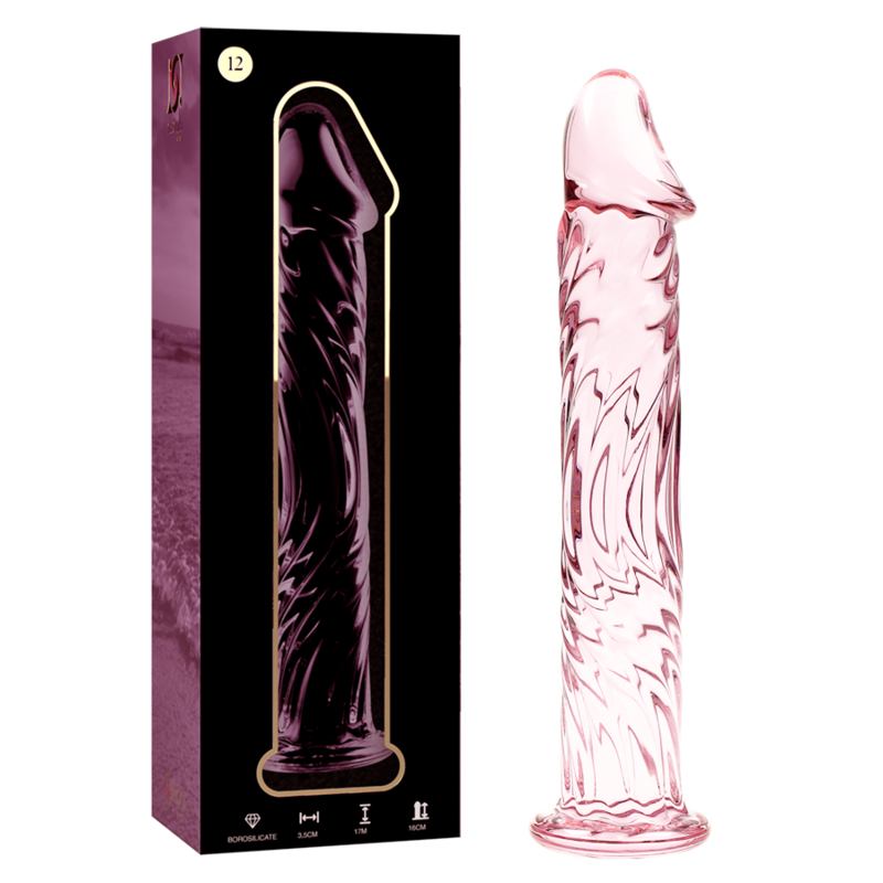 Dildo in vetro rosa borosilicato ‘Modello 12’ Nebula Series by IBIZA