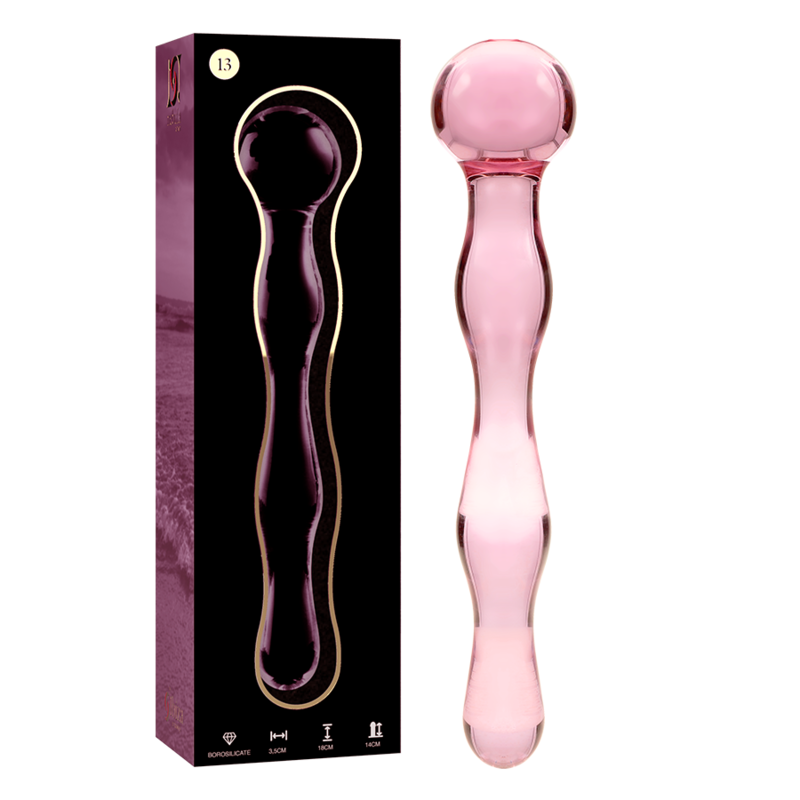 Dildo in vetro rosa borosilicato ‘Modello 13’ Nebula Series by IBIZA