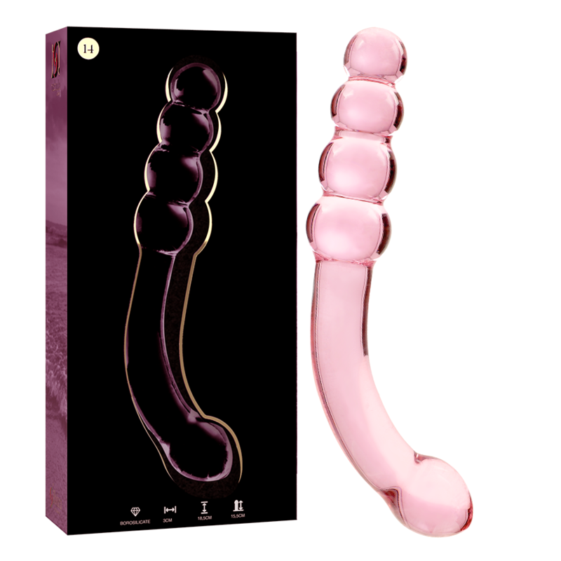 Dildo in vetro rosa borosilicato ‘Modello 14’ Nebula Series by IBIZA