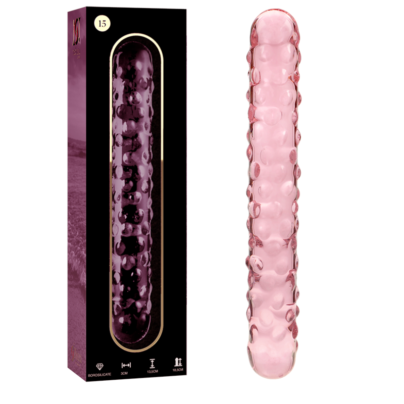 Dildo in vetro rosa borosilicato ‘Modello 15’ Nebula Series by IBIZA