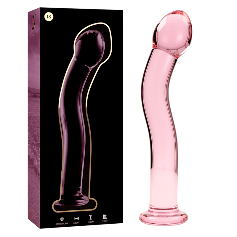 Dildo in vetro rosa borosilicato ‘Modello 18’ Nebula Series by IBIZA