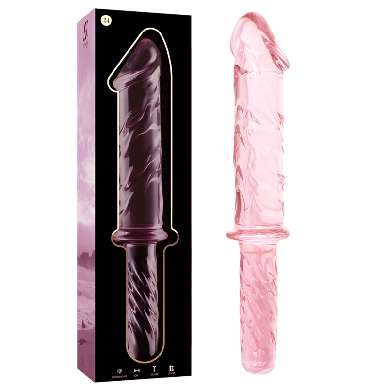 Dildo in vetro rosa borosilicato ‘Modello 24’ Nebula Series by IBIZA