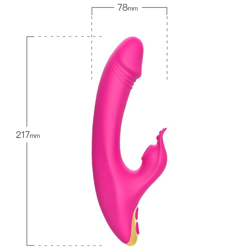 Vibratore rabbit fucsia per punto G con succhia clitoride ARMONY