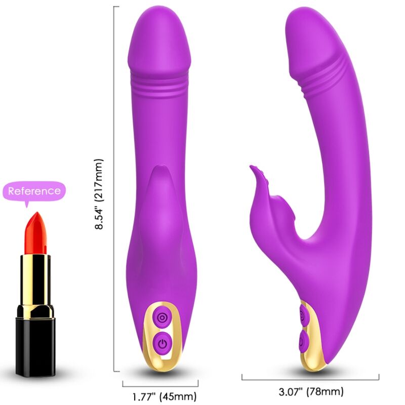 Vibratore rabbit viola per punto G con succhia clitoride ARMONY