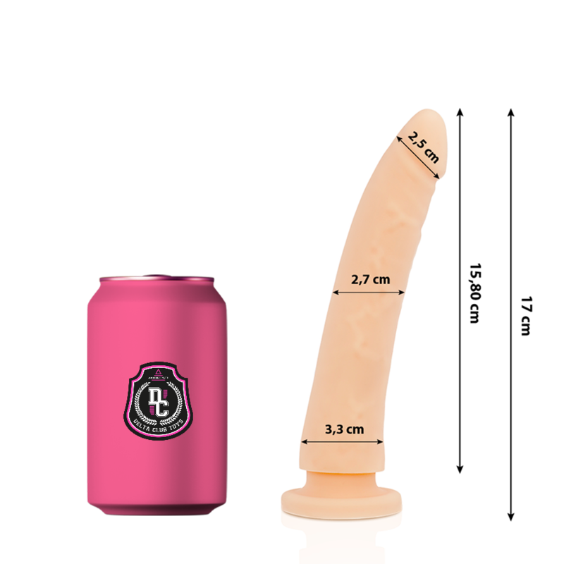 Dildo realistico con ventosa da 17 cm in silicone medico DELTA CLUB