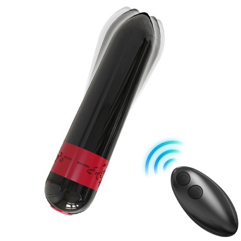 Vibratore bullet nero ricaricabile con telecomando ROCKET ARMONY