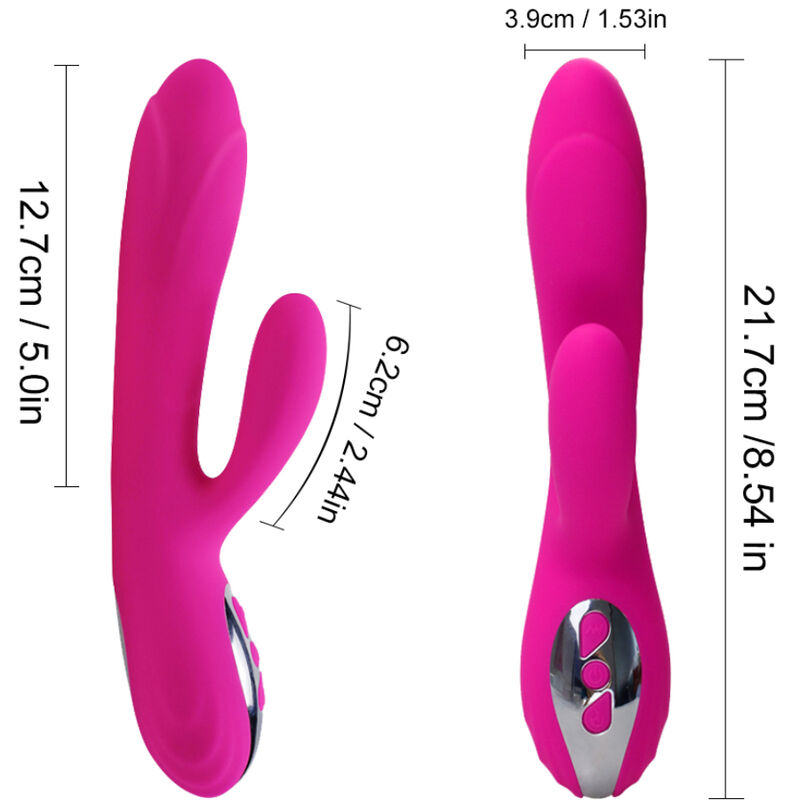 Vibratore rabbit fucsia riscaldato da 21,9 cm ARMONY